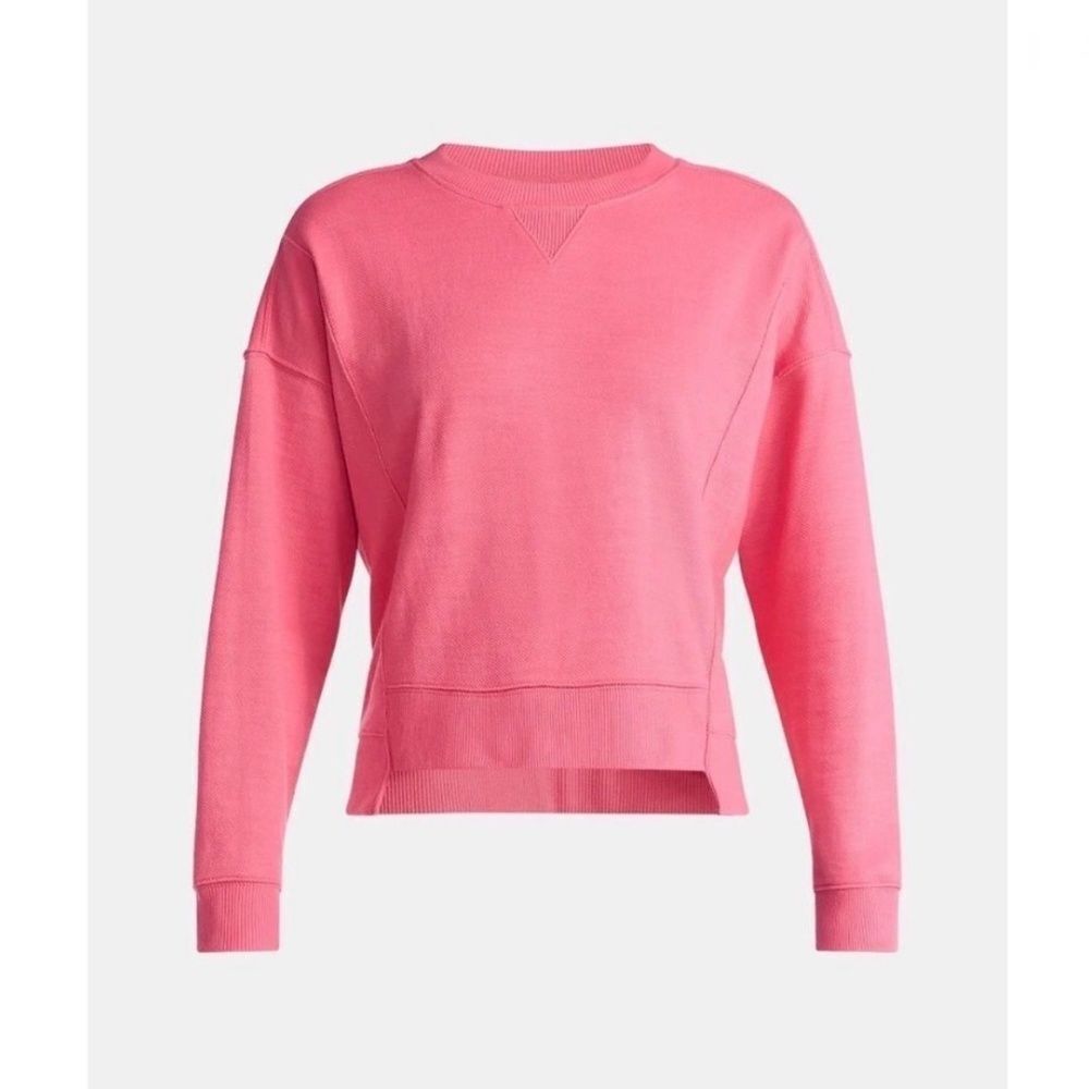 Ribbed Panel Sweatshirt with Long Sleeves Pink Size XL